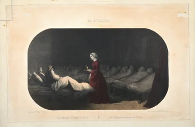 Miss Nightingale in the hospital at Scutari, published by Jacomme et Dufat, Paris, 1856