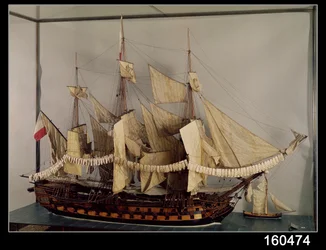 Model of the ship LAchille, a 74 gun ship built at Rochefort