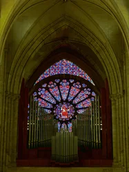 Modern glass in thirteenth-century stonework