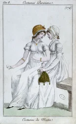 Morning dress, fashion plate from Costumes Parisiens