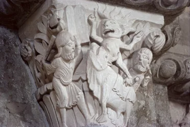 Moses and the Golden Calf, capital relief, c.1130