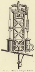 Forlanini Helicopter Engine (engraving)