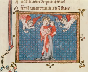Virgin and Child with Angels Bearing Censers, from Ovide Moralise Written by Chretian Legouais