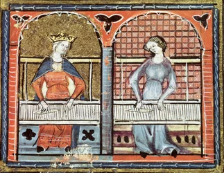 Women Weaving, from Ovide Moralise written by Chretien Legouais