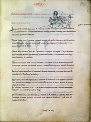 St. Martin cutting his cloak, from Vieil Rentier dAudenarde, 1291-1302