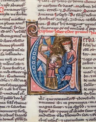 The Prophet Nehemiah, miniature from a Latin Bible