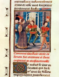 How Baldwin I, Sixth Count of Hainaut, was crowned as Emperor of Constantinople in 1204, from the Histoire des Nobles Princes de Hainaut, by Jacques de Guise
