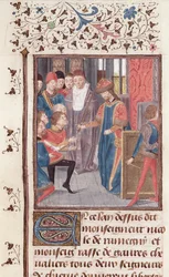 Appointment of Two Knights, from the Histoire des Nobles Princes de Hainaut, by Jacques de Guise