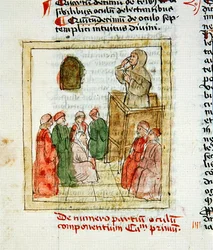 Teacher instructing pupils