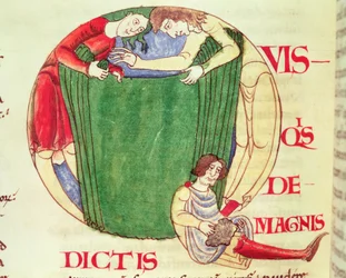 Historiated Initial Q Depicting Drapers, from Moralia in Job by Pope Gregory the Great, Burgundian School