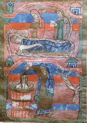 Dropsical woman cured by the baths by St. Radegund, from The Life of St. Radegund