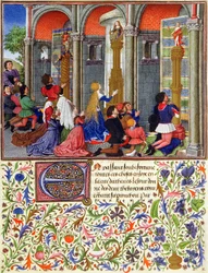 Arcitas praying to Mars, Palemon praying to Venus, Emily praying to Diana, from La Teseida, by Giovanni Boccaccio