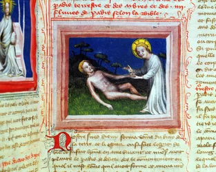 Creation of Adam (from the Bible des Grands Augustins, 1494)