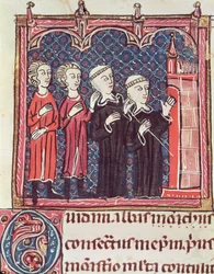 The Foundation of a Monastery, from Decrets de Gratien (Ms 372 fol.47v)