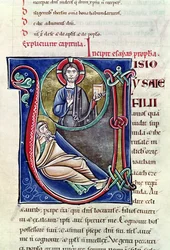 Historiated Initial V or U Depicting the Prophecy of Isaiah, from the Bible of St. Sulpicius of Bourges