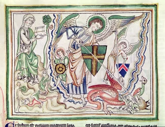 St. Michael killing the dragon, from an Apocalypse