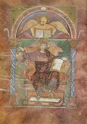 Ms 4 fol.66v St. Mark, from the Gospel of St. Riquier, c.800