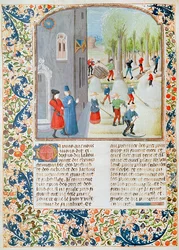 Cutting Trees and Harvesting, from Livre des Prouffitz Champestres by Pietro de Crescenzi