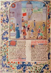 Working in the Vineyard, from Livre des Prouffitz Champestres by Pietro de Crescenzi (1230-1321)