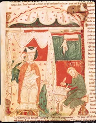 Pope Gregory I the Great (c.540-604) Dictating the Book of Job to His Scribe Peter, from Moralia in Job by Pope Gregory the Great