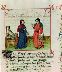 Guillaume Dufay and Gilles Binchois from Le Champion des Dames by Martin le Franc