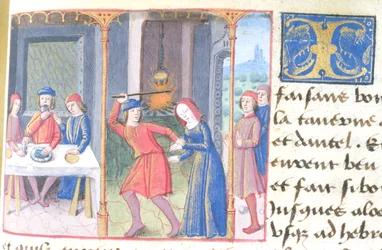 Meal, from Les Cent Nouvelles Nouvelles, 1462