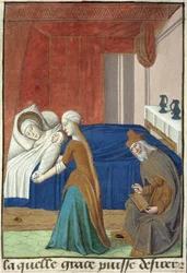 The Birth of John the Baptist, from Vita Christi, by Ludolf of Saxony, c.1300-1378