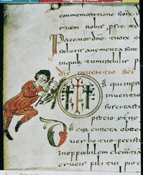Historiated initial O, from the Sacramentary of Gellone