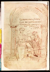 Isidore offers his work to his sister Florentina, from De fide catholica ex Veteri et Novo Testamento contra Judaeos by Isidore of Seville, c.800