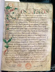Zoomorphic historiated initial P, from a work by Saint Augustine (354-430)