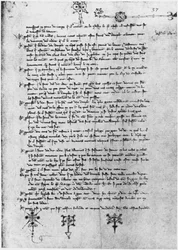 Page of Text from the Trial of the Templars