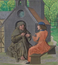 The Hermit instructing the knight, from 
