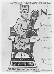 Musician playing a crouth