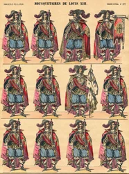 Musketeers of Louis XIII, Descriptive Plate. Imaging of Epinal