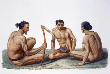 Natives of the Island of Oualan, Caroline Islands Archipelago, 1826