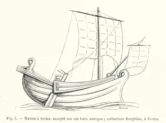 Sailing Ship Sculpted on an Ancient Bath; Borghese Collection, Rome