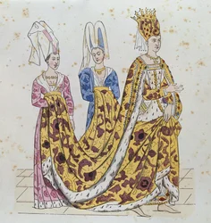 Noblewoman from the court of Isabella of Bavaria and her attendants