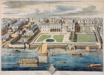 Old Somerset House on the Strand, Engraved by Jean Benoit Winckler