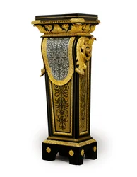 One of a pair of Louis XV marquetry pedestals, possibly commissioned by Claude-Francois Julliot