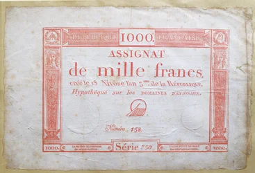 One thousand franc banknote, 1795