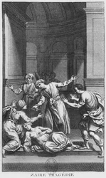 Orosmane killing Zaire, illustration from Act V of 