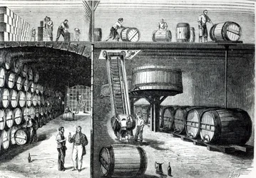 P. Morel et F. Souzac Cellars and Workshops in Bordeaux from Le Monde Illustre, 1864