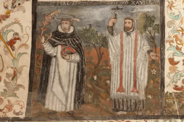 Parish church (Església de la Mare de Déu de Solers). Interior. The naves. Mural paintings. (detail)