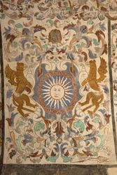 Parish church (Església de la Mare de Déu de Solers). Interior. The naves. Mural paintings. (detail). 16th century (?)