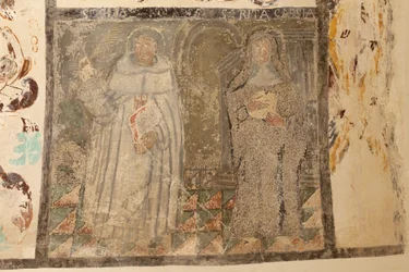 Parish church (Església de la Mare de Déu de Solers). Interior. The naves. Mural paintings. (detail). 16th century (?)