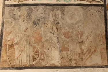 Parish Church of Our Lady of Solers. Interior. The Naves. Mural Paintings. (Detail) 16th Century (?)