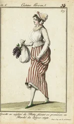 Parisian shop-girl in casual morning gown, 26 March 1798