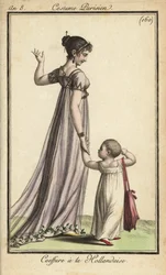 Parisian woman in the fashionable Dutch hairstyle