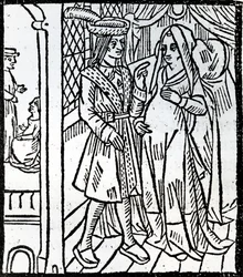 Pathelin and Guillemette, from The Farce of Master Pierre Pathelin
