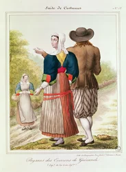 Peasants from Guerande, from Les Costumes Bretons de Charpentier
